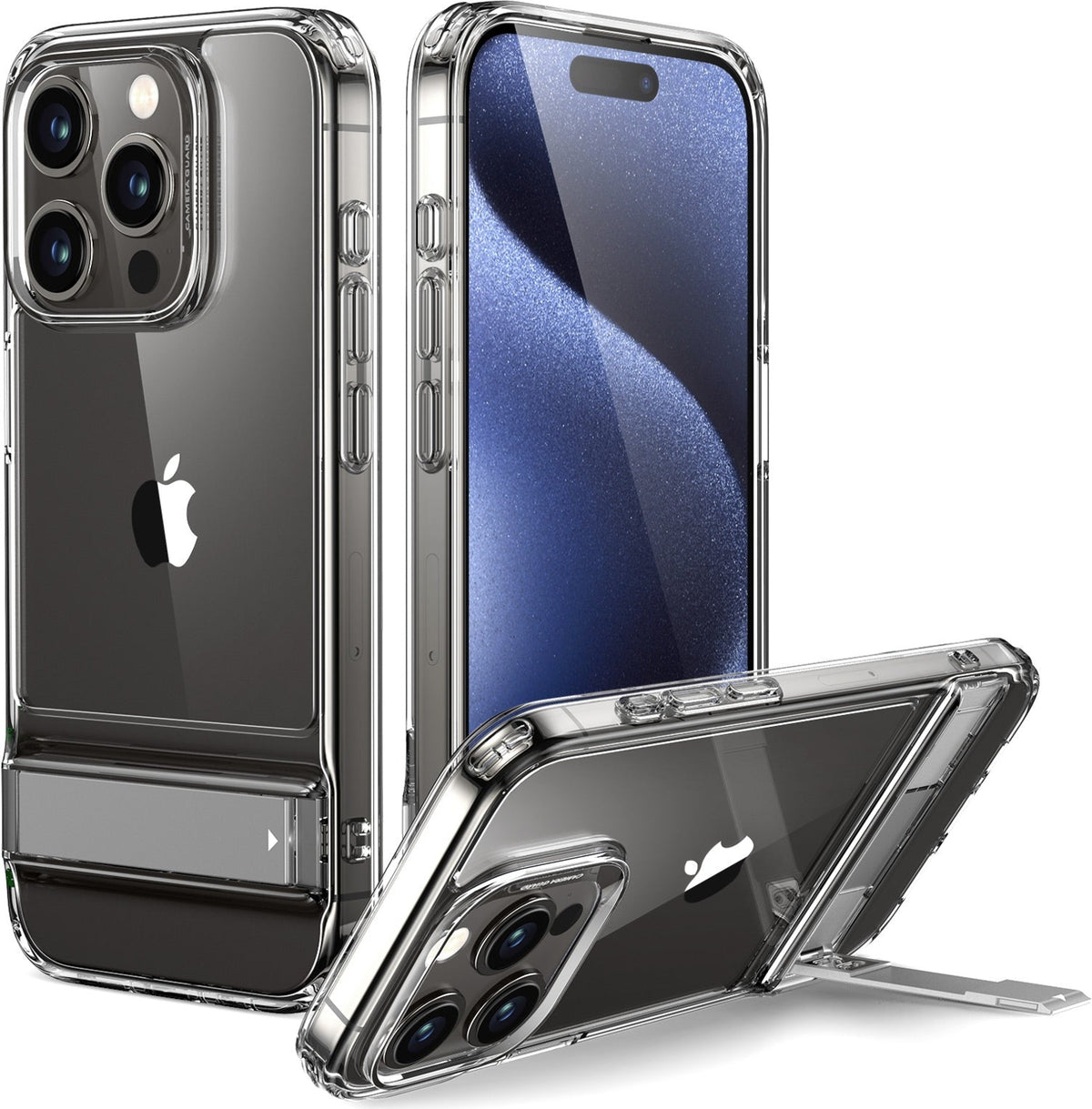 ESR Apple iPhone 15 Pro Kılıf Kickstand Silikon Şeffaf