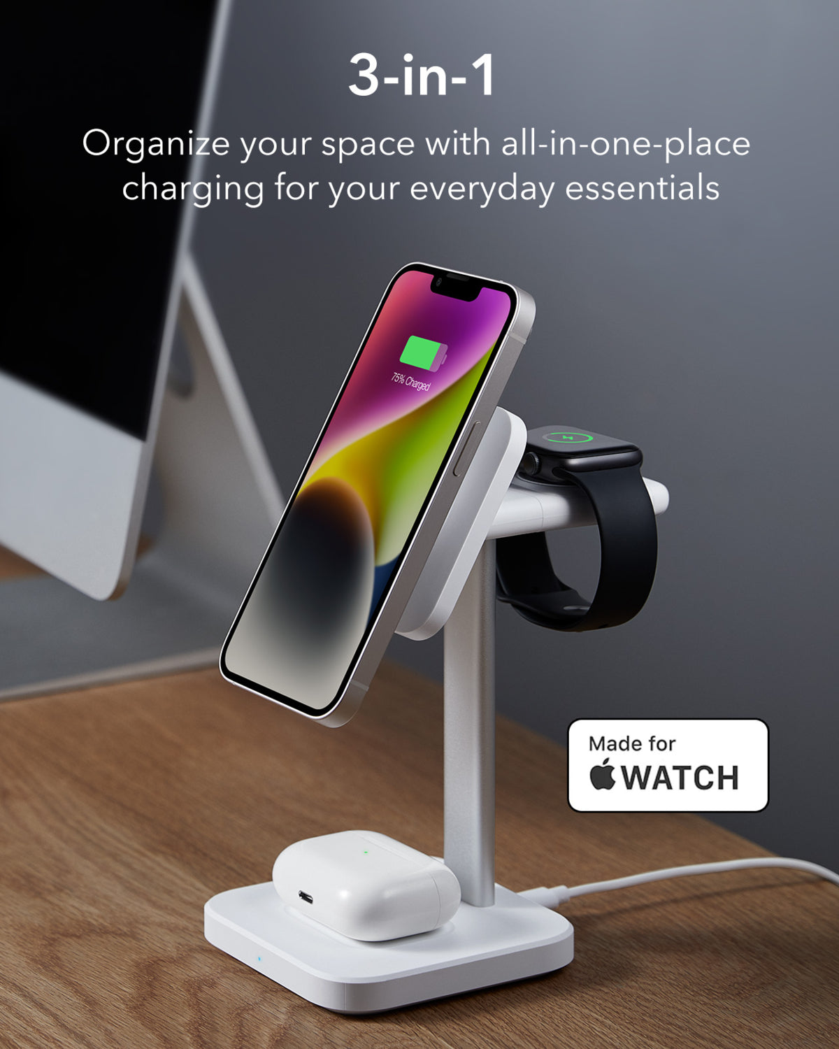 ESR Şarj Standı 3 in 1 IPhone + Apple Akıllı Saat + Apple Watch ( Mfm Lisanslı )