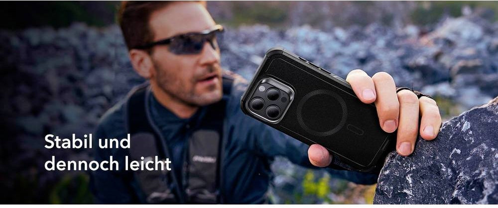ESR iPhone 16 Pro Kılıf Cyber Tough Halolock Magsafe Standlı Silikon - Siyah