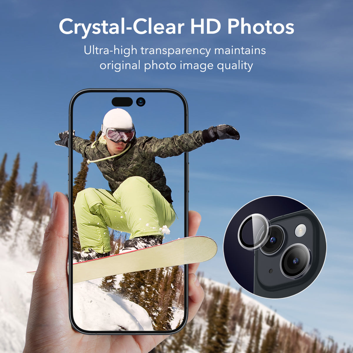 Esr iPhone 15/15 Plus Kamera Lens Koruyucu Mavi