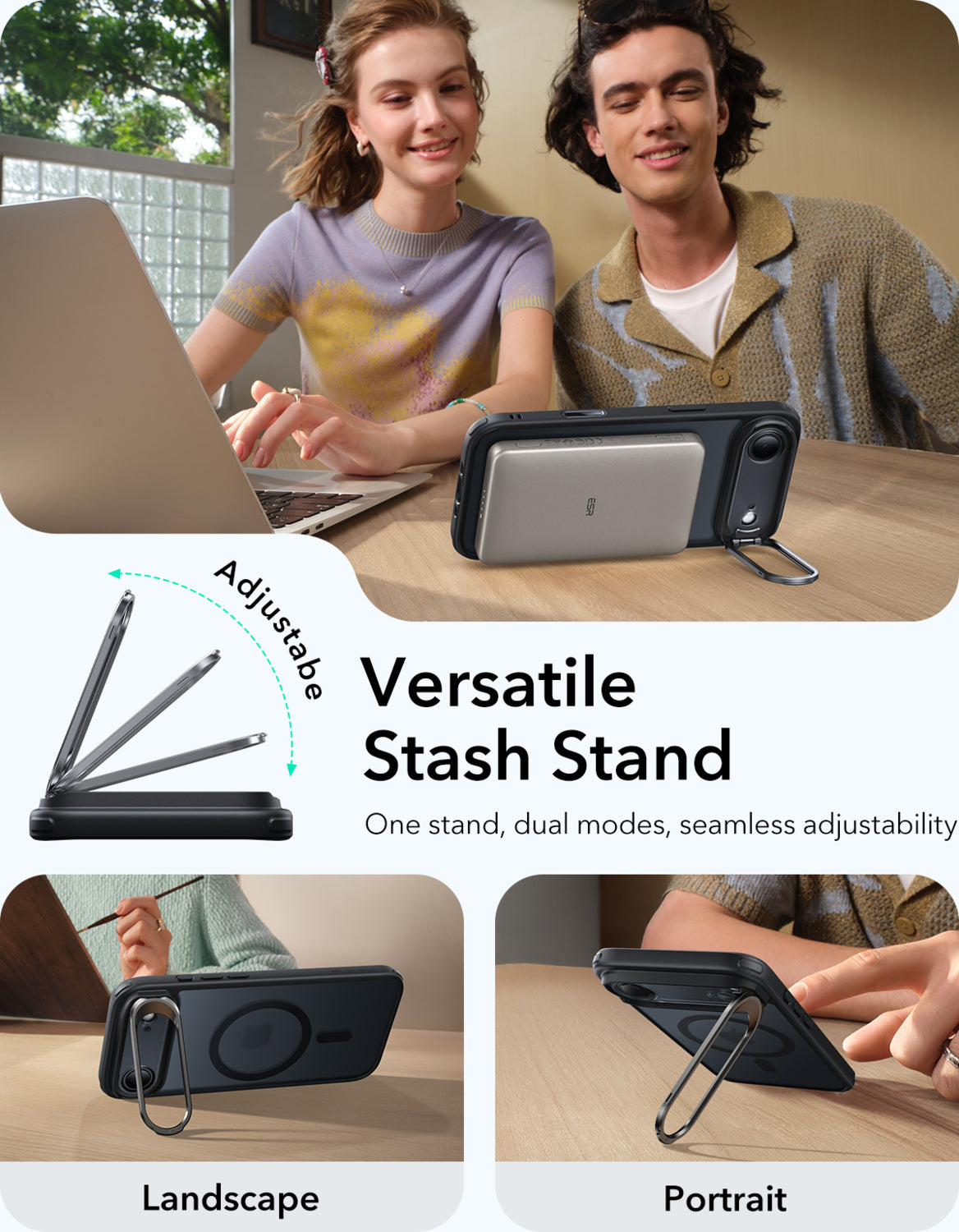 Esr iPhone 17 Air Classic Hybrid Magsafe Standlı Kılıf -Kamera Kontrol Buton