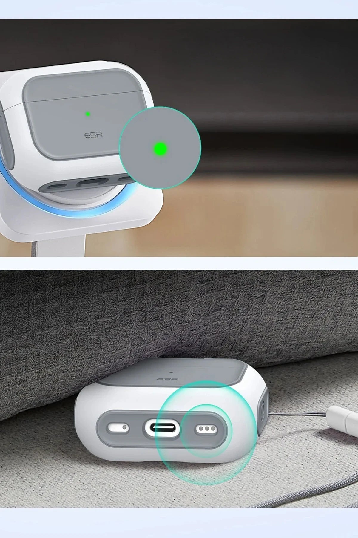 ESR Apple Airpods Pro 3 (3.Nesil) Orbit Hybrid Magsafe Şarj Destekli Kılıf - Beyaz