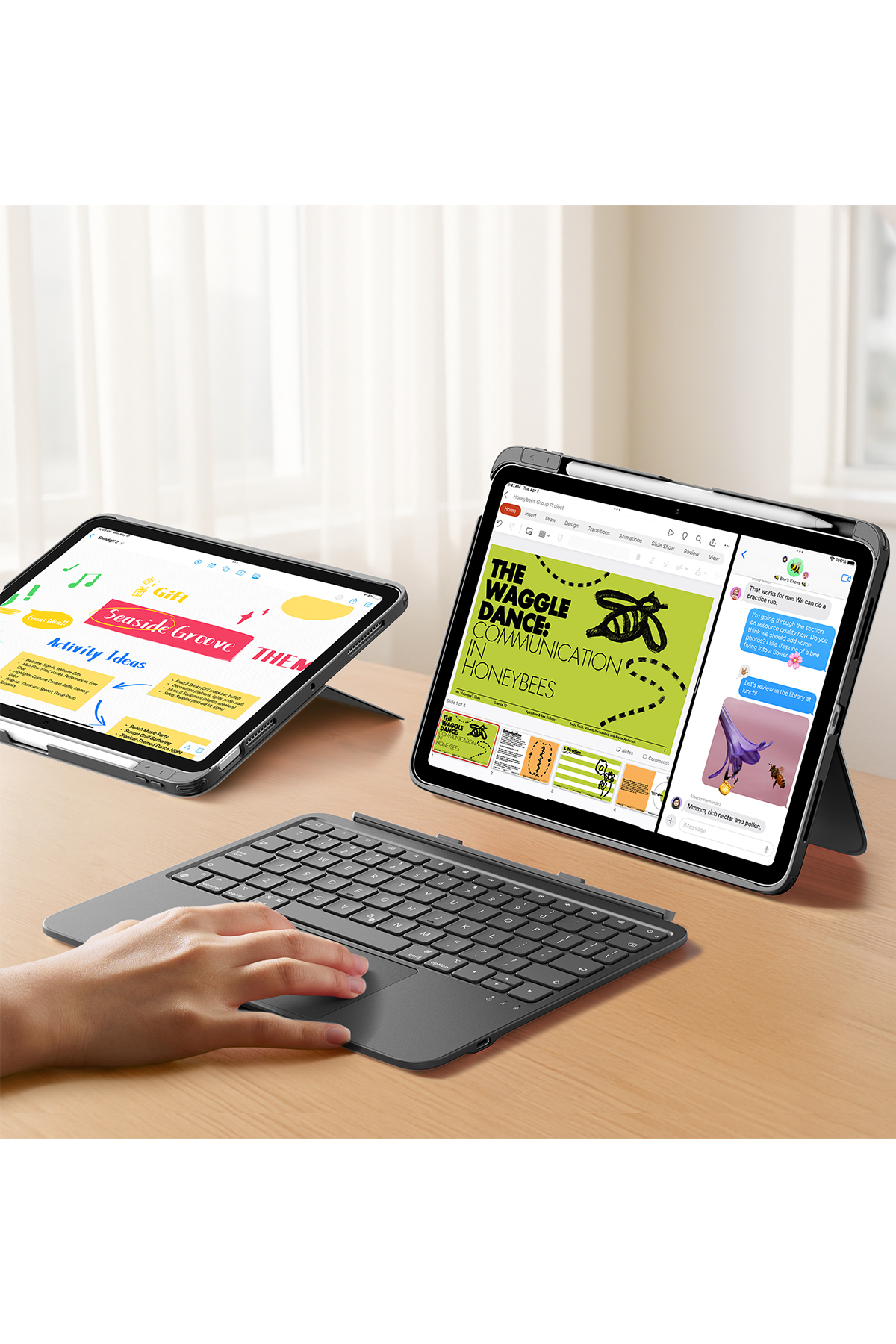 ESR Apple iPad 2022 10.9 (10.nesil) Flex Klavyeli Tablet Kılıfı - Gri