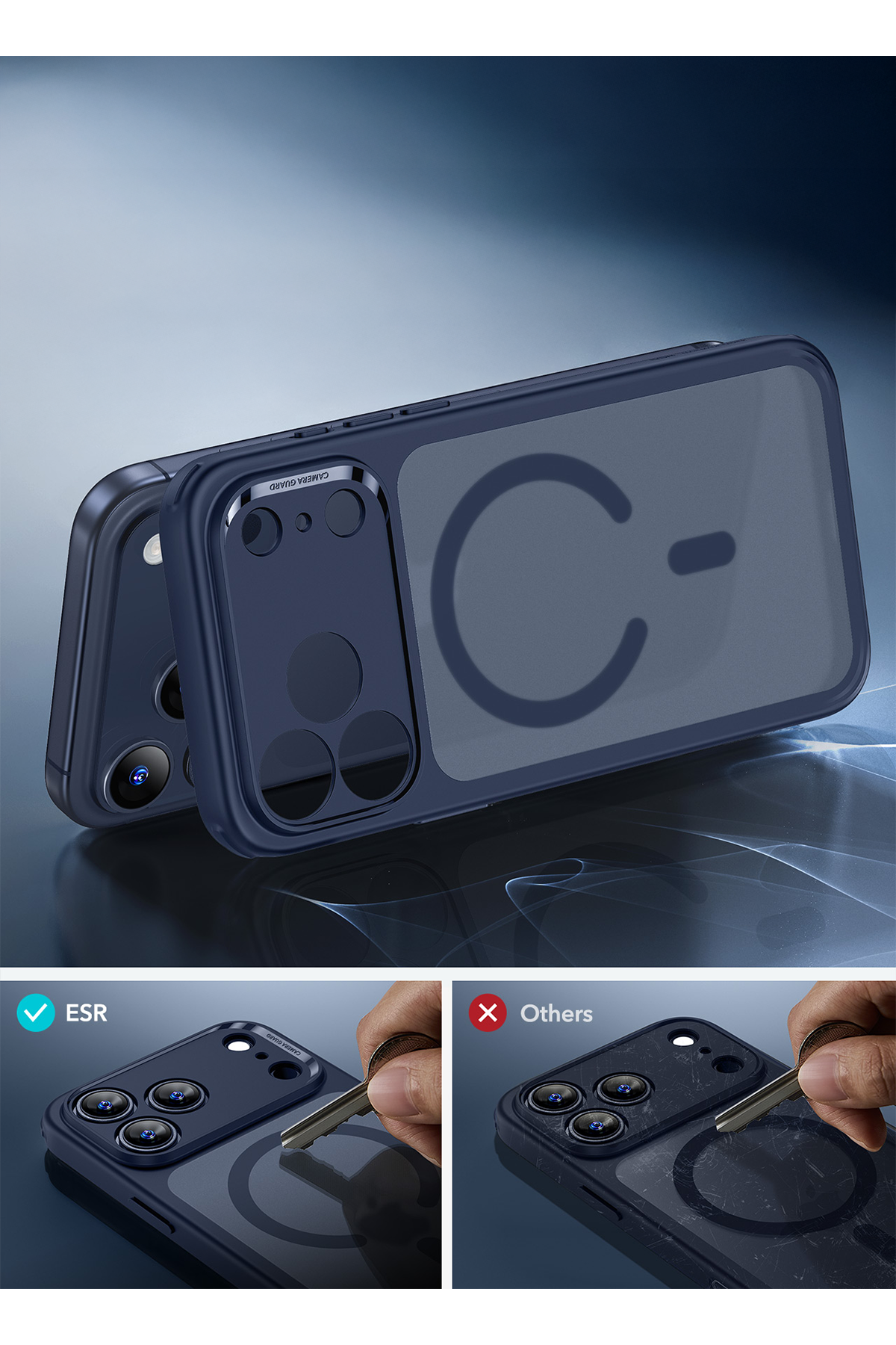 ESR Apple iPhone 17 Pro Classic Hybrid Magsafe Kapak - Frosted Blue