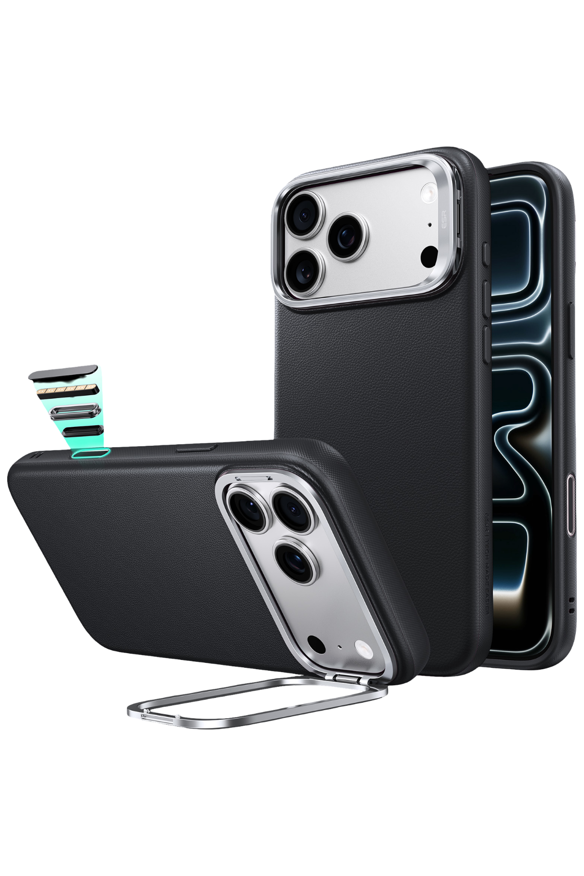 ESR Apple iPhone 18 Pro/17 Pro Atelier Magsafe Standlı Kapak - Siyah
