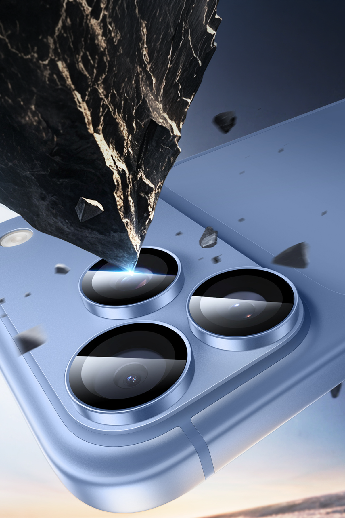 ESR Apple iPhone 18 Pro Max Armorite Kamera Lens Koruyucu - Açık Mavi