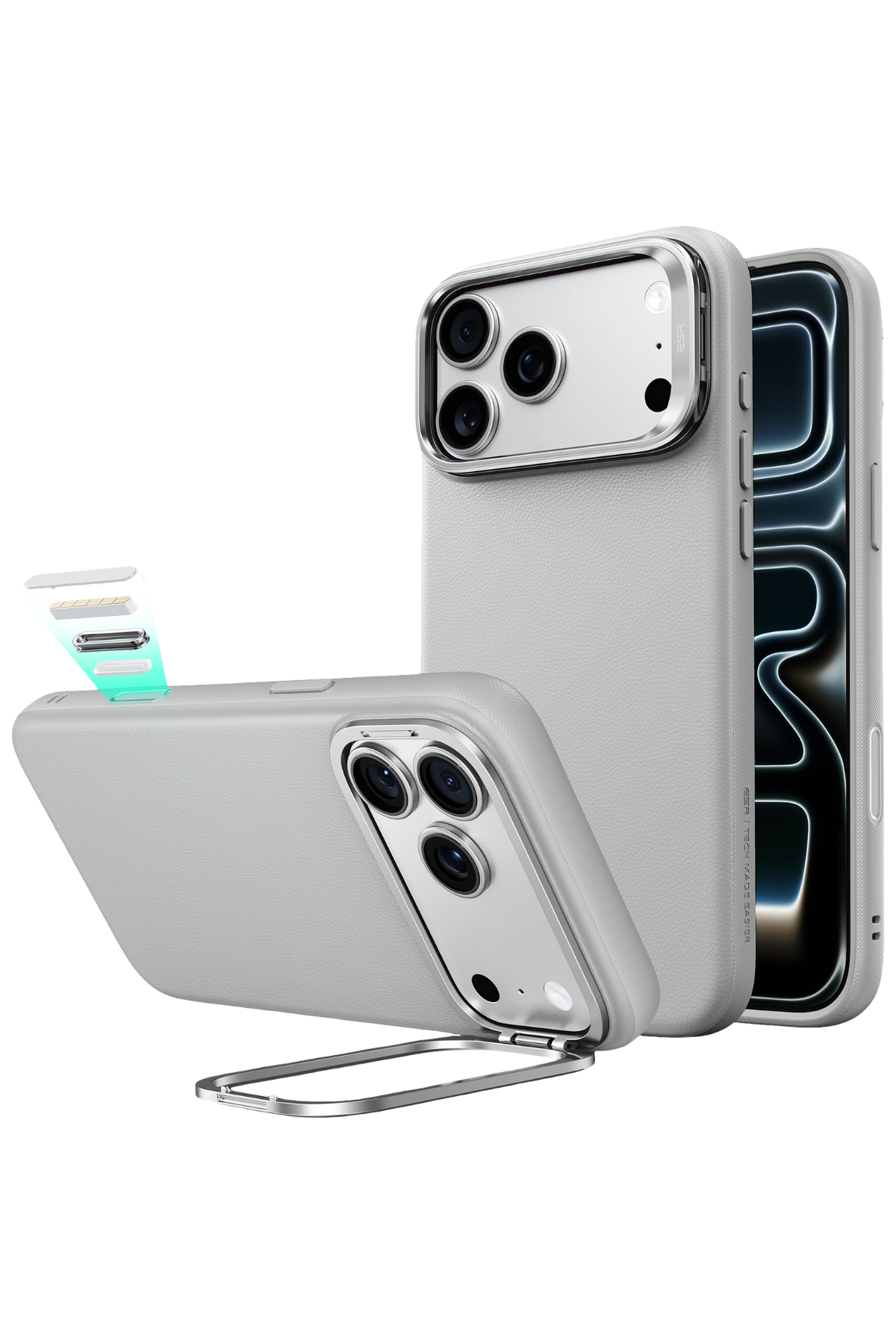 ESR Apple iPhone 18 Pro Max/17 Pro Max Atelier Magsafe Standlı Kapak - Gri