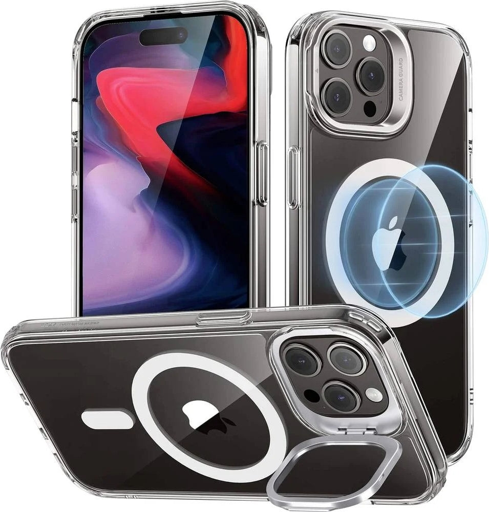 ESR Apple iPhone 15 Pro Max Kılıf Classic Kickstand Hibrit HaloLock MagSafe - Şeffaf