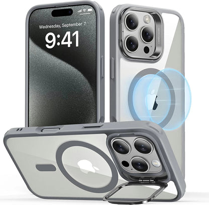 ESR iPhone 16 Pro Kılıf Halolock MagSafe Classic Hybrid Standlı Silikon - Şeffaf Gri