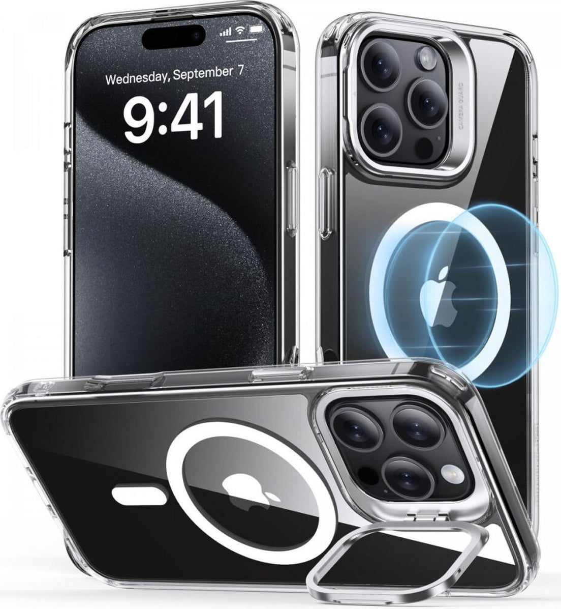 ESR iPhone 16 Pro Max Kılıf HaloLock MagSafe Classic Hybrid Standlı Silikon – Şeffaf