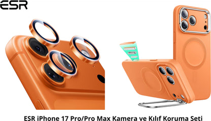 Esr iPhone 17 Pro - 18 Pro Cloud Soft Kılıf + Kamera Lens Koruyucu Seti - Turuncu