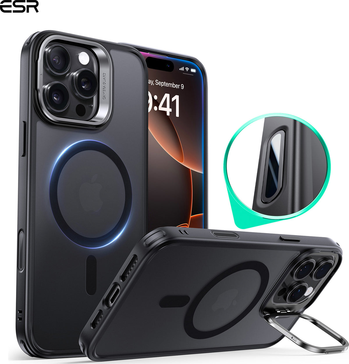 Esr Iphone 16 Pro Max Halolock Mag Safe Classic Hybrid Stantlı Silikon Kılıf - Kamera Kontrol Buton
