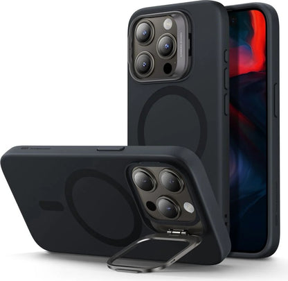 ESR Apple iPhone 15 Pro Max Kılıf Cloud Soft HaloLock MagSafe Kickstand - Siyah