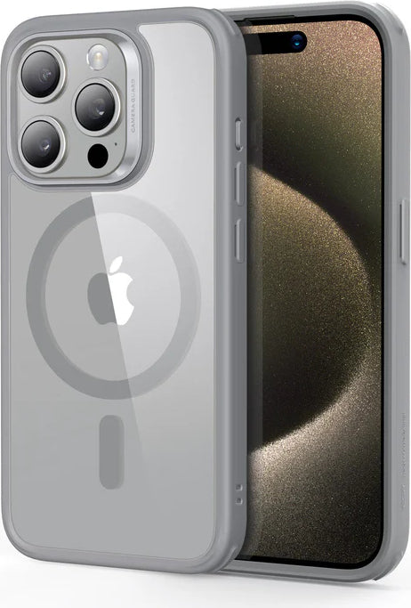 Esr Iphone 15 Pro Halolock Mag Safe Hybrid Silikon Kılıf Şeffaf Gri