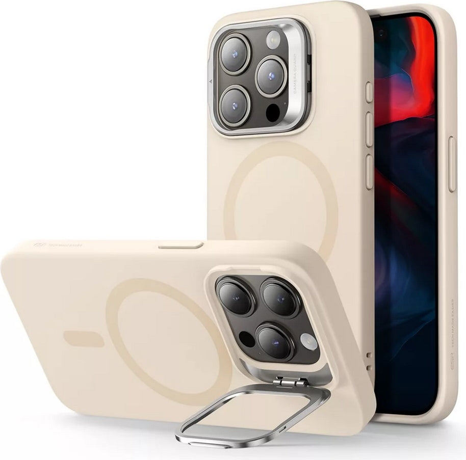 ESR Apple iPhone 15 Pro Uyumlu, Cloud Soft Halolock Magsafe Kickstand Kılıf Tan Rengi