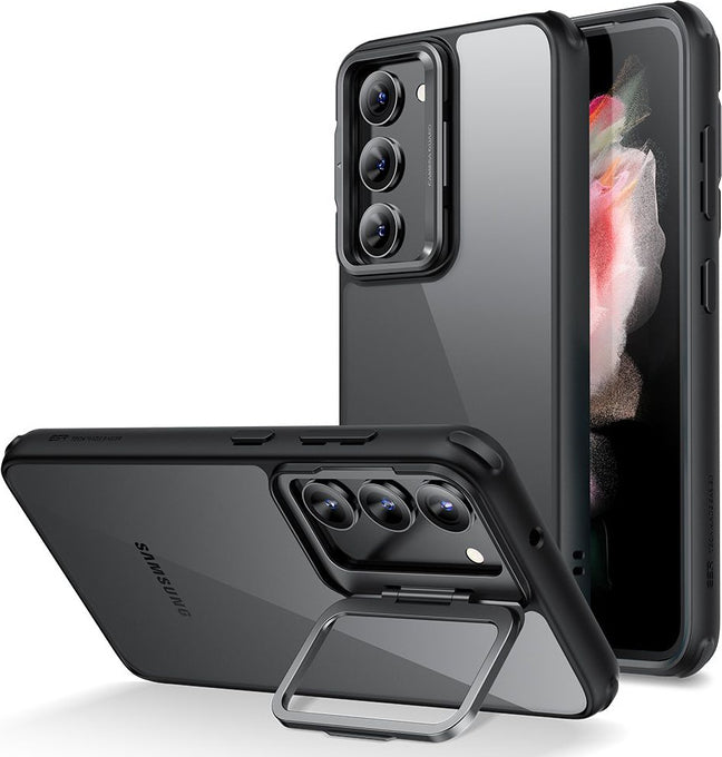 ESR Samsung S23 Kılıf Standlı Kickstand Silikon - Şeffaf Siyah