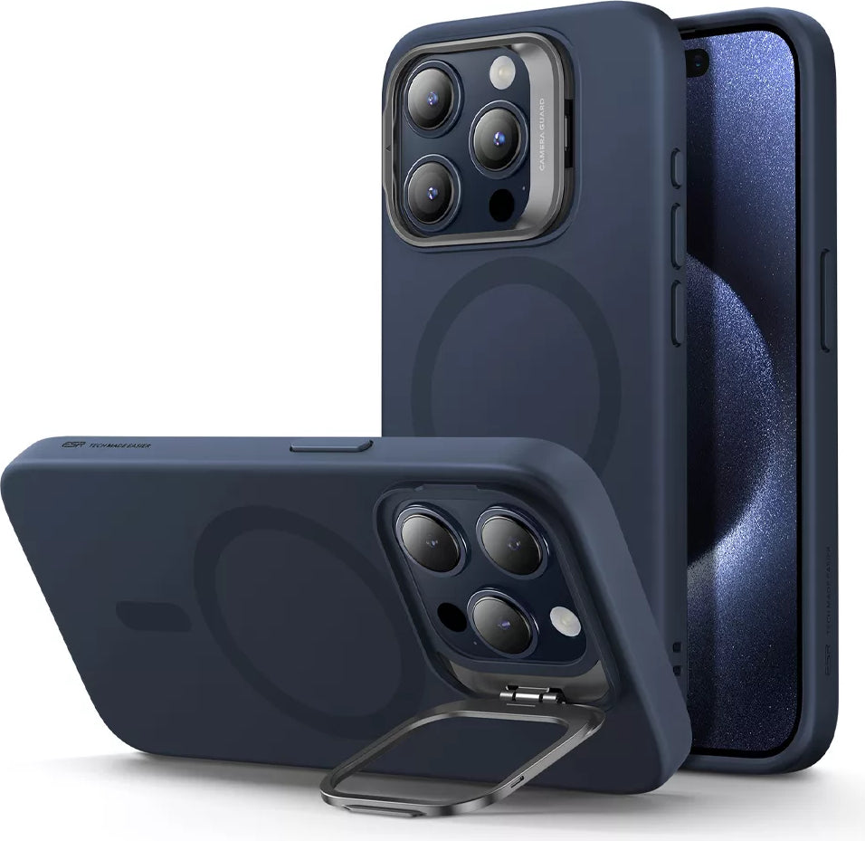 ESR Apple iPhone 15 Pro Kılıf Cloud Soft HaloLock MagSafe Kickstand - Dark Blue