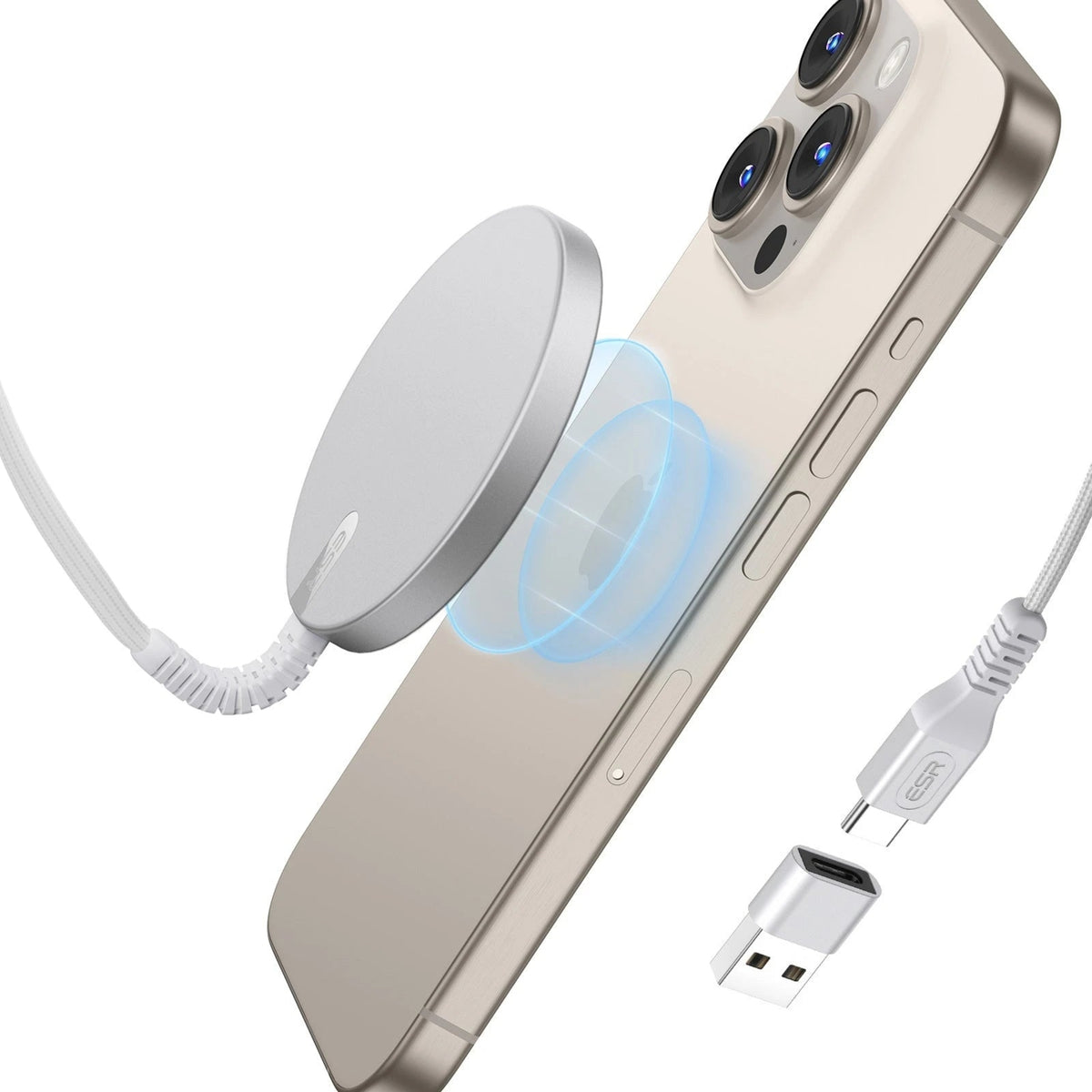 Esr Şarj Cihazı Magsafe 15W Mini Halolock - Gümüş Gri