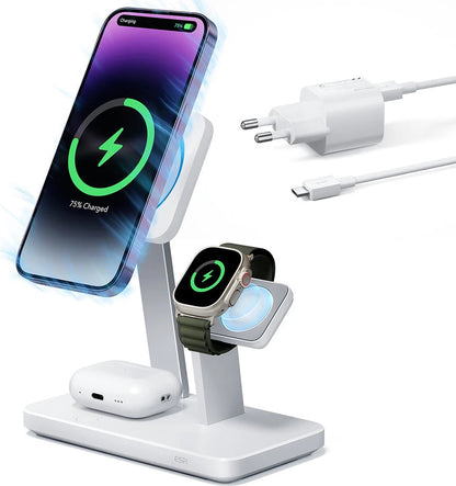 ESR 25W 3 In 1 Şarj Standı Magsafe Soğutuculu Halolock iPhone + Airpods + Apple Watch - Beyaz