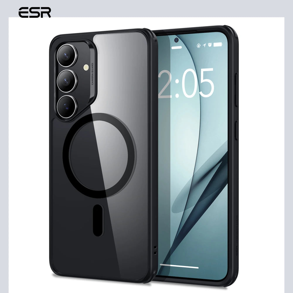 ESR Samsung S25 Plus Halolock Magsafe Classic Hybrid Silikon Kılıf, şeffaf ve dayanıklı koruma sağlar.