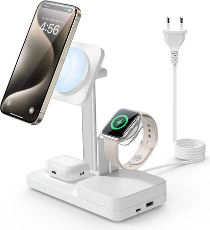 ESR 5 In 1 65W Şarj Standı iPhone + Airpods + Apple Watch + Type-C + Usb-A Magsafe Halolock -  Beyaz