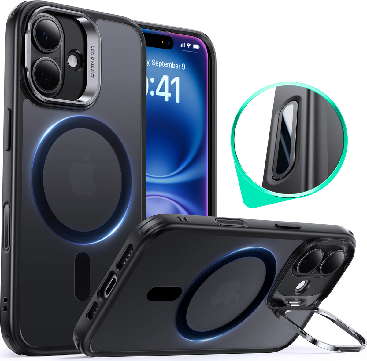 Esr Iphone 16 Halolock Mag Safe Classic Hybrid Stantlı Silikon Kılıf - Kamera Kontrol Buton