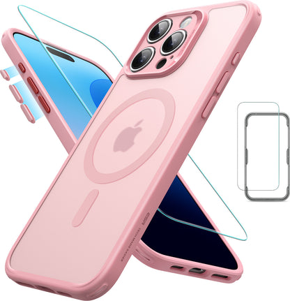 Esr Iphone 16 Pro Max Halolock Magsafe Hybrid Silikon Kılıf Buzlu Pembe + Ekran Koruyucu Set