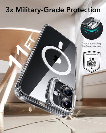 ESR iPhone 16 Kılıf Halolock MagSafe Classic Hybrid Standlı Silikon - Şeffaf