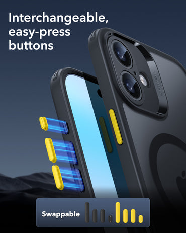 Esr Iphone 16 Halolock Magsafe Hybrid Silikon Kılıf Buzlu Siyah + Ekran Koruyucu Set