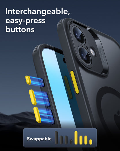 Esr Iphone 16 Halolock Magsafe Hybrid Silikon Kılıf Buzlu Siyah + Ekran Koruyucu Set
