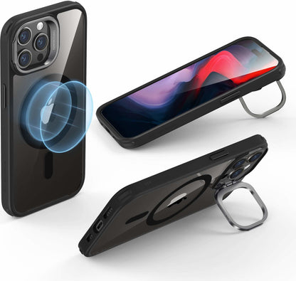 ESR Apple iPhone 15 Pro Max Kılıf Classic Kickstand Hibrit Halolock Magsafe - Şeffaf Siyah