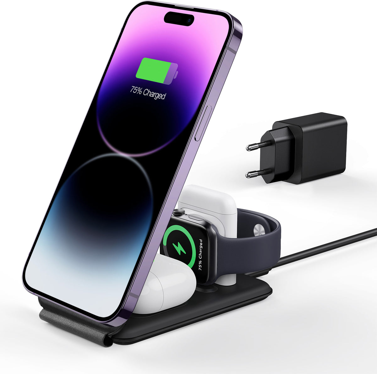 ESR 3 in 1 Şarj Standı MagSafe – Iphone + Apple Watch + AirPods (Çanta Dahil)