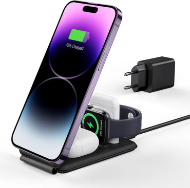 ESR 3 in 1 Şarj Standı MagSafe – Iphone + Apple Watch + AirPods (Çanta Dahil)
