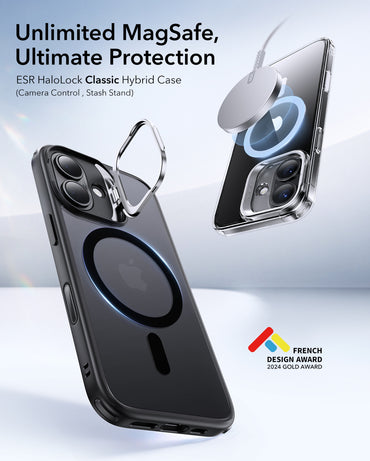 Esr Iphone 16 Halolock Mag Safe Classic Hybrid Stantlı Silikon Kılıf - Kamera Kontrol Buton