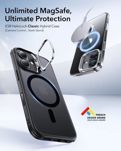 Esr Iphone 16 Halolock Mag Safe Classic Hybrid Stantlı Silikon Kılıf - Kamera Kontrol Buton