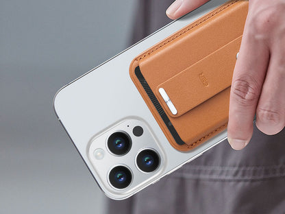 ESR HaloLock MagSafe Uyumlu Ayarlanabilir 3 Kartlık Yüzüklü Suni Deri Cüzdan - Caramel Brown (Karamel Kahve)