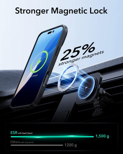 ESR iPhone 16 Pro Max Kılıf HaloLock MagSafe Classic Hybrid Standlı Silikon – Siyah