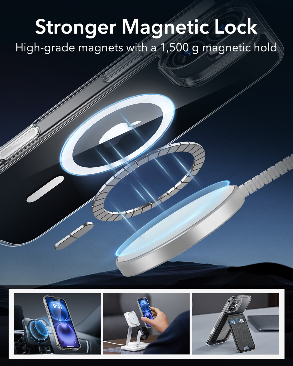 Esr Iphone 16 Plus Halolock Magsafe Classic Hybrid Silikon Kılıf Şeffaf - Kamera Kontrol Buton