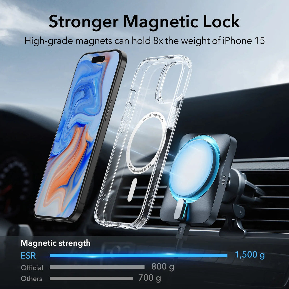 ESR iPhone 15 Promax Magsafe Şeffaf Silikon Kılıf