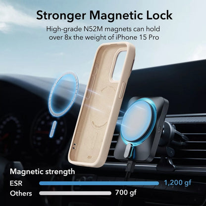 ESR Apple iPhone 15 Pro Uyumlu, Cloud Soft Halolock Magsafe Kickstand Kılıf Tan Rengi