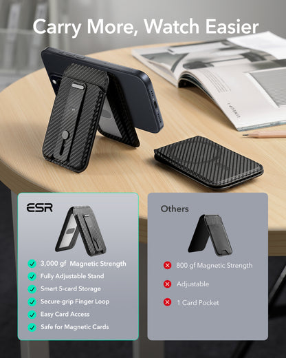 ESR HaloLock Grip Magsafe Wallet Standlı Cüzdan Karbonfiber