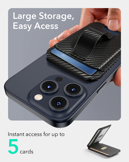 ESR HaloLock Grip Magsafe Wallet Standlı Cüzdan Karbonfiber