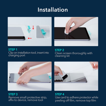 ESR Apple iPad Pro 12.9" için Paper Feel ekran koruyucu, 3. ve 6. nesil, A12X, A12Z, M1, M2 uyumlu, 2 adet.