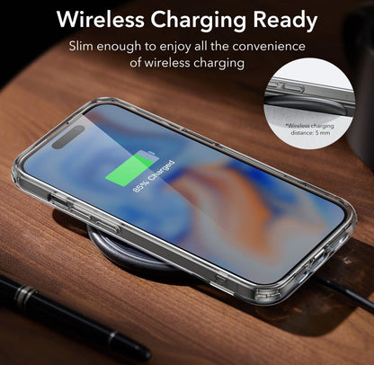 Esr iPhone 15 Kılıf Kickstand Silikon - Şeffaf + Kamera Lens Koruyucu Set