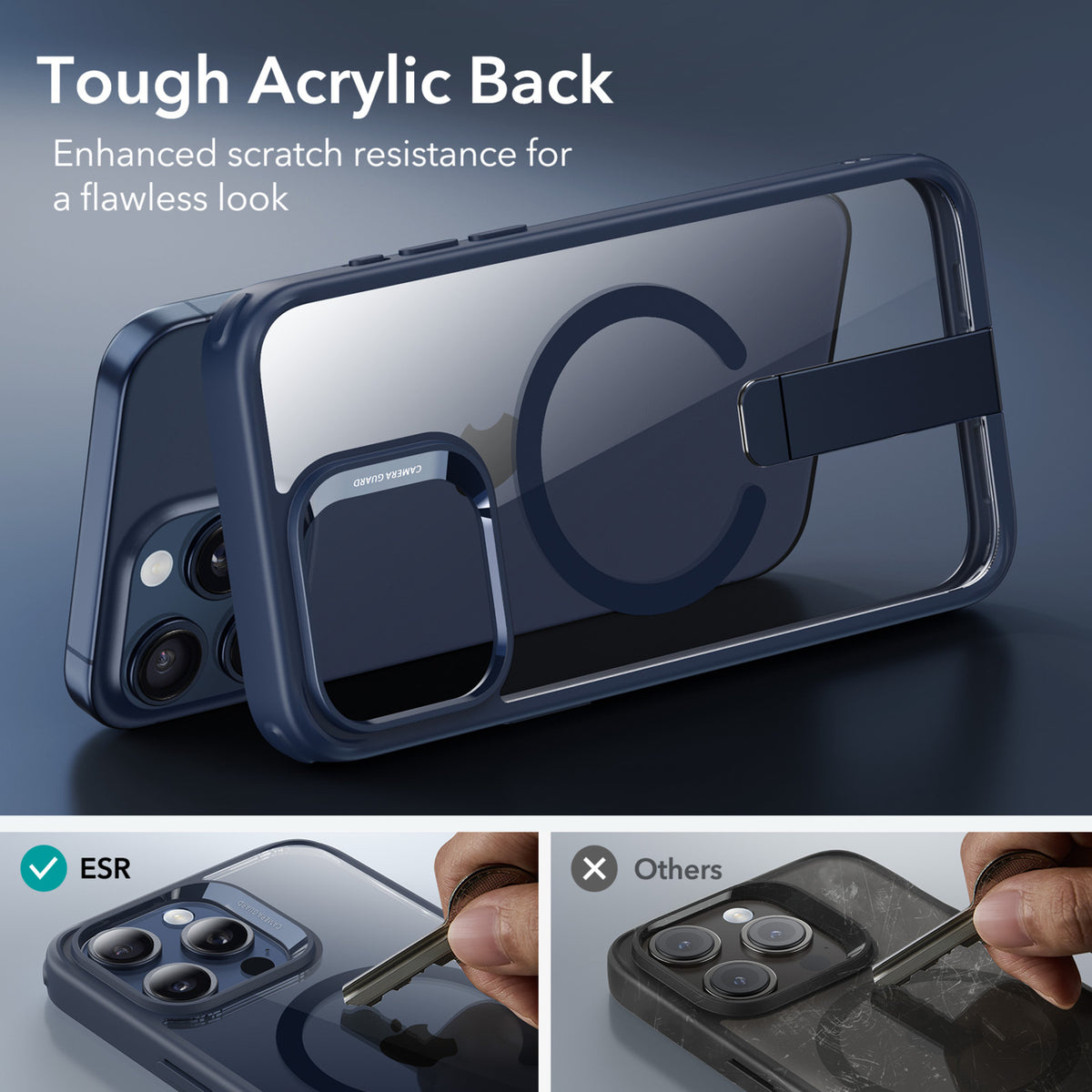 Esr Iphone 15 Pro Max Halolock Magsafe Boost Flick Standlı Kılıf Dark Blue