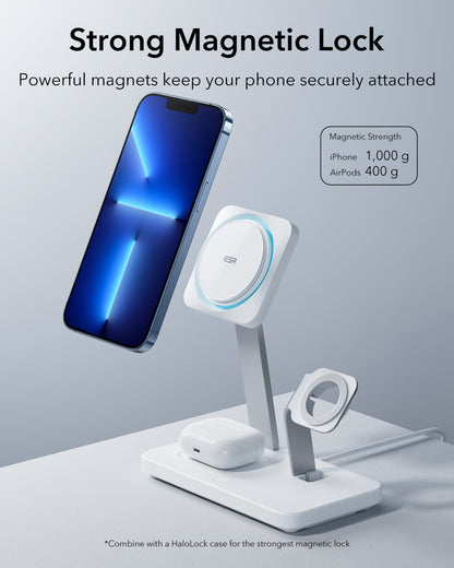 ESR 5 In 1 65W Şarj Standı iPhone + Airpods + Apple Watch + Type-C + Usb-A Magsafe Halolock -  Beyaz