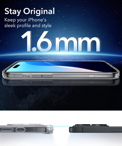 ESR iPhone 16 Uyumlu Halolock Magsafe Classic Hybrid Silikon Kılıf Şeffaf