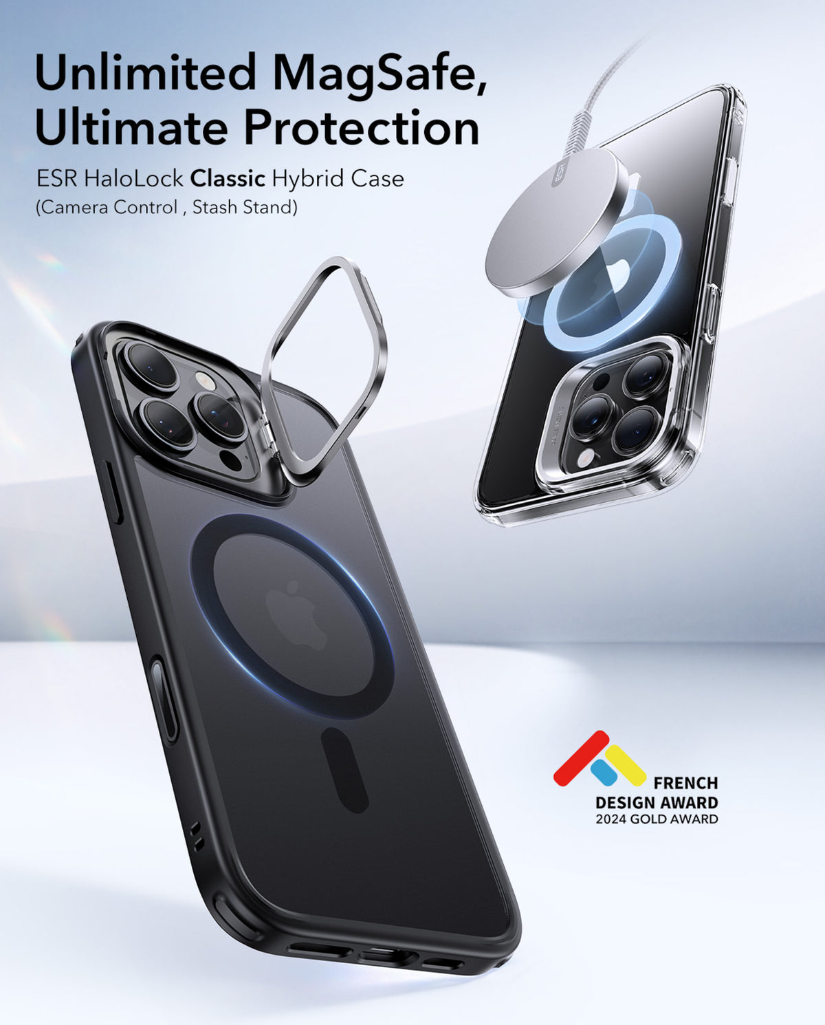 Esr Iphone 16 Pro Max Halolock Mag Safe Classic Hybrid Stantlı Silikon Kılıf - Kamera Kontrol Buton