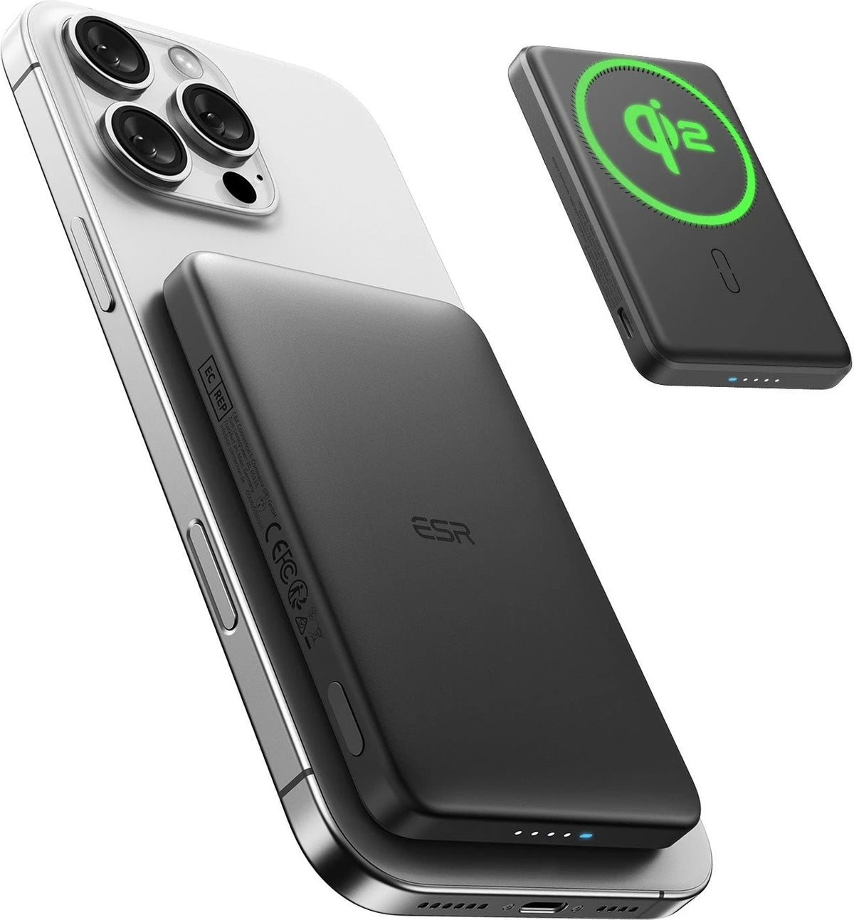 Esr Qi2 Taşınabilir Şarj Cihazı Magslim Power Bank 5000 Mah - Siyah