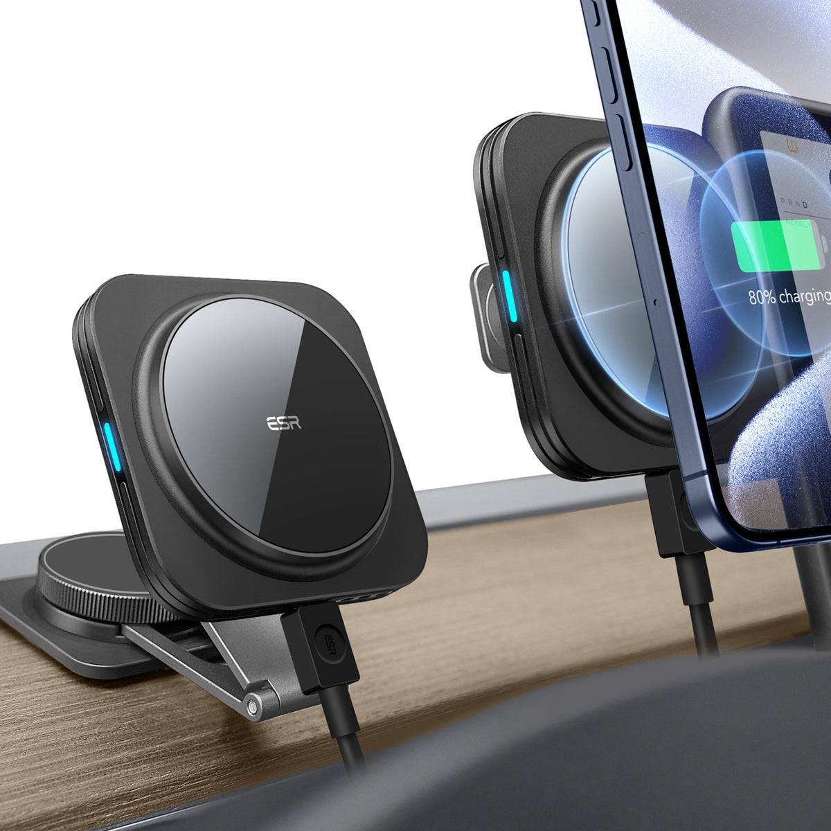 ESR Touchscreen Tesla Ekranı Araç İçi Telefon Tutucu ve Şarj Aleti (Halolock) 360° Döner Başlık ile Güçlü Tutuş